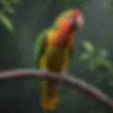 Colorful Amazon parrot perched on a branch