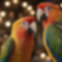 A vibrant selection of parrots at Petco showcasing various species available for purchase.