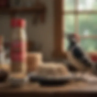 Homemade suet recipe ingredients displayed on a table