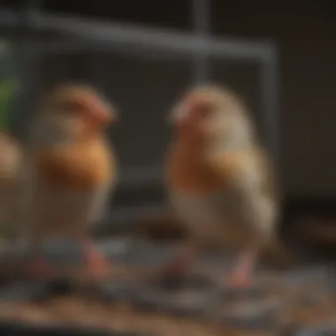 An informative setup of breeding cages for finches, demonstrating optimal arrangement for breeding success.