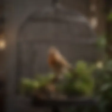 Creating an Ideal Habitat for Your Avian Companion Close-up of a birdcage with suitable habitat features