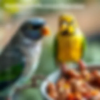 Nutritional chart comparing pet bird diet and wild bird food