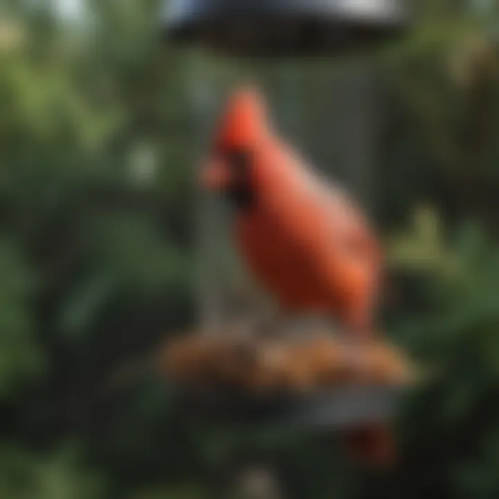 Various designs of cardinal-friendly feeders displayed