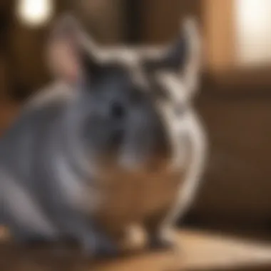 A chinchilla being examined for health check