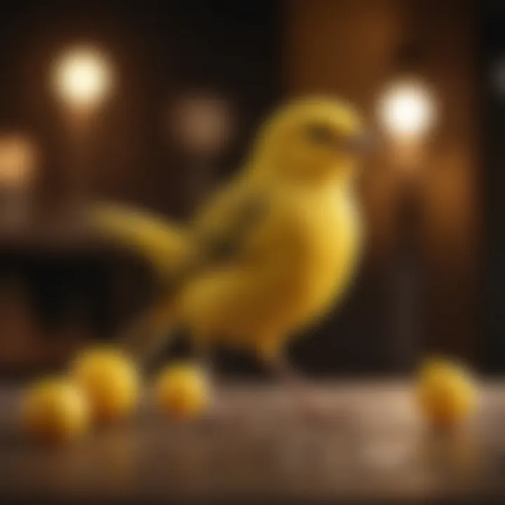 An elegant canary in a lively setting