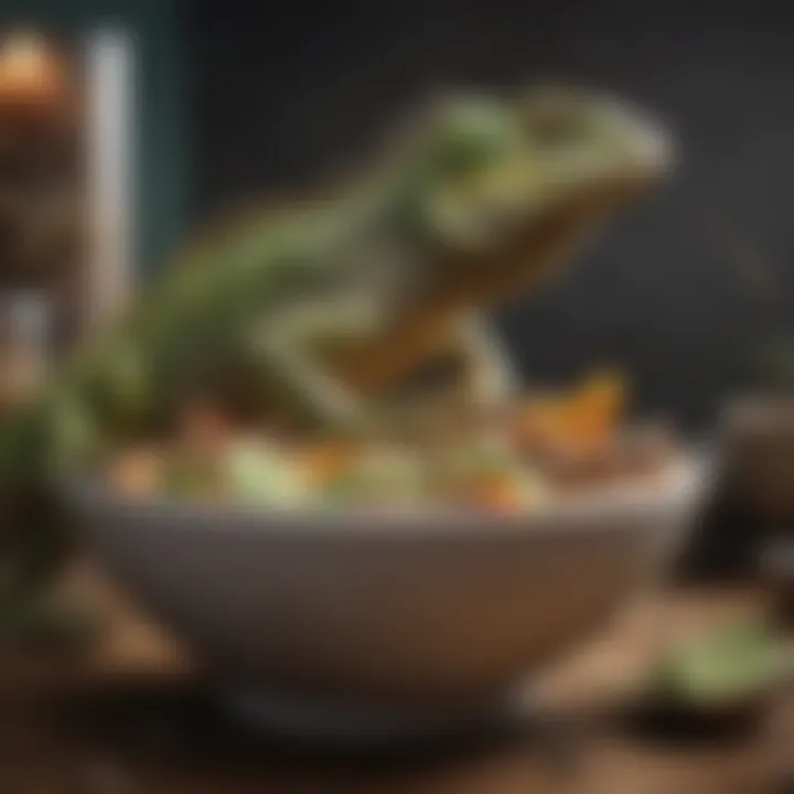 A well-balanced iguana diet displayed in a bowl