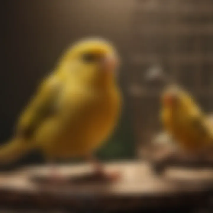 A charming canary singing in its cage, radiating joy and energy.