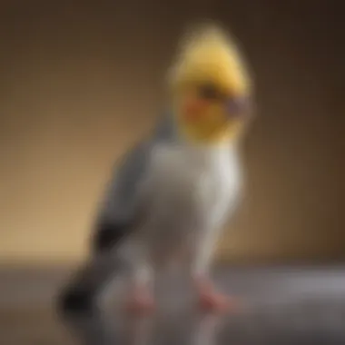 A joyful cockatiel gliding across the room, demonstrating playful flight.