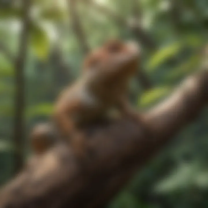 Natural wood branches in a bearded dragon habitat