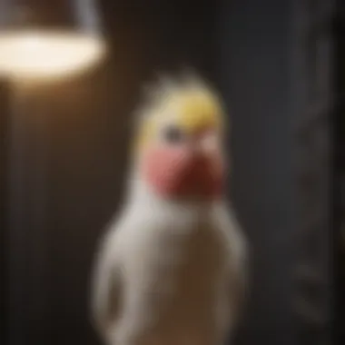 Cockatiel singing happily in its cage