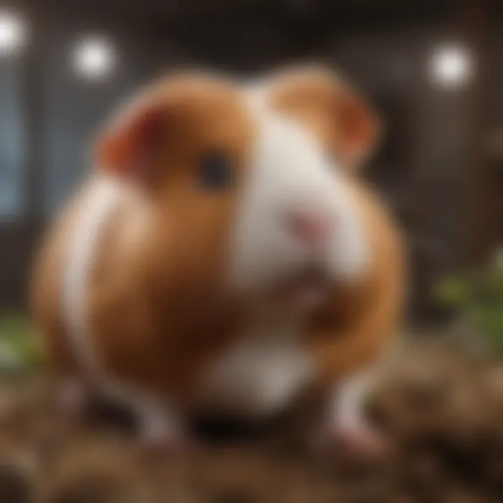 A well-maintained guinea pig habitat demonstrating essential care elements.