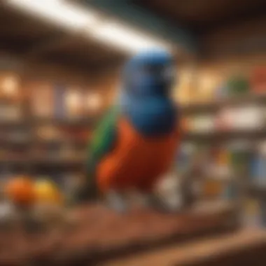 Essential Supplies for Exotic Birds Vibrant array of bird food and accessories available in pet stores