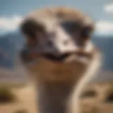 Ostrich in its natural habitat showcasing its unique features