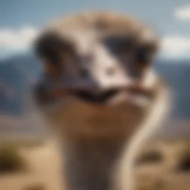 The Majestic Ostrich: An Icon of Flightlessness Ostrich in its natural habitat showcasing its unique features