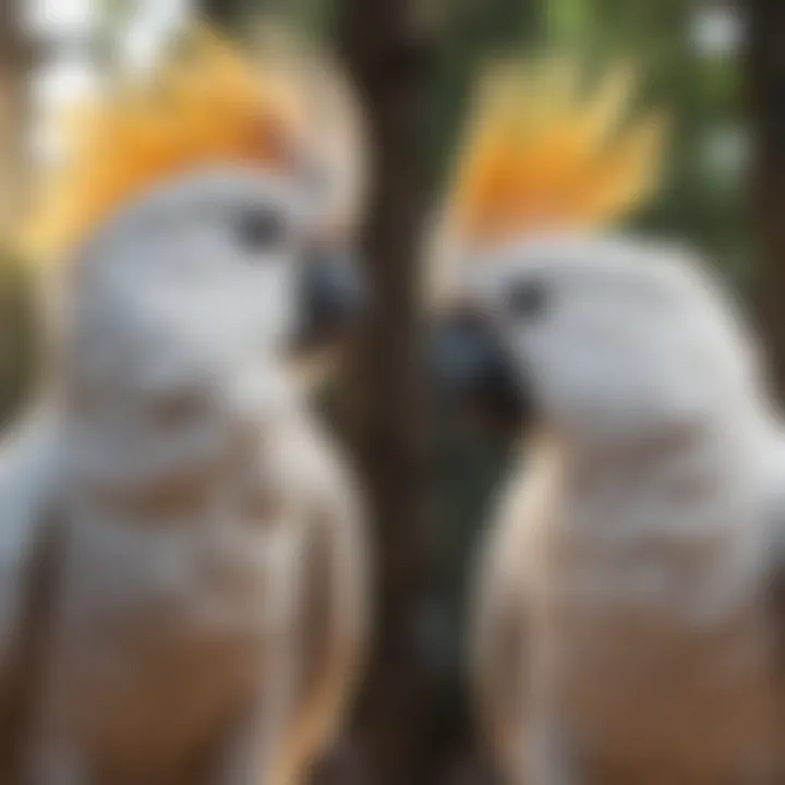 A majestic cockatoo engaging in conversation