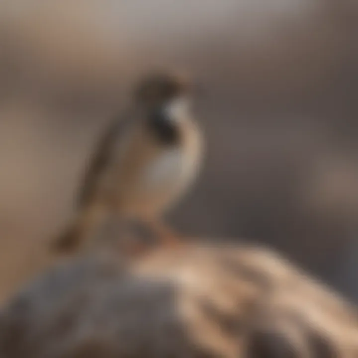 A close-up of a Lesser Short-toed Lark perched on a rock