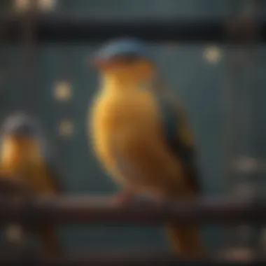 Different bird species perched comfortably inside their tailored cages.