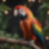 Colorful parrot perched on a branch, showcasing its vibrant feathers.