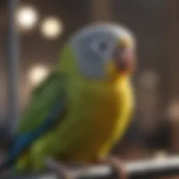 A well-maintained used parakeet cage showcasing various features