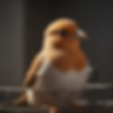 A serene scene of a bird being gently transferred to a new cage