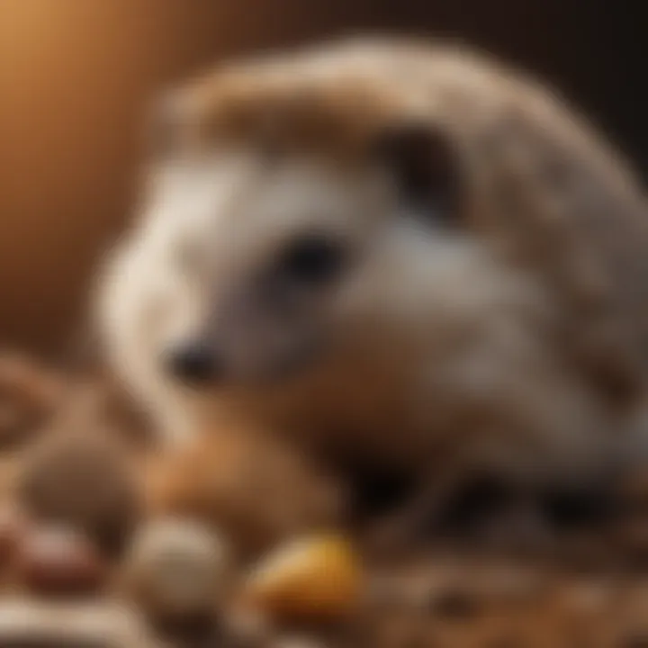 An assortment of commercially available hedgehog treats displayed, emphasizing quality and safety.