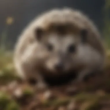 A hedgehog displaying signs of distress in its habitat