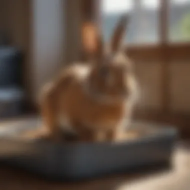 Rabbit using a litter box