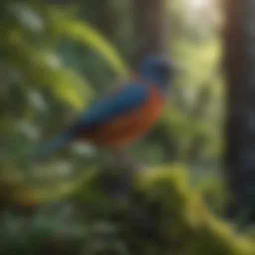 A vibrant McCall bird perched in a lush environment