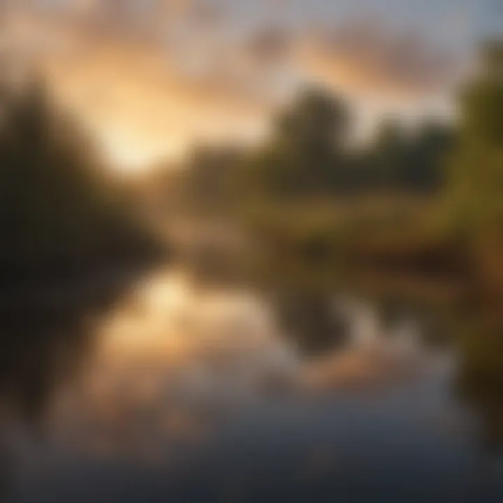 A wetland habitat within the Mississippi Flyaway, highlighting the ecological significance of the area.