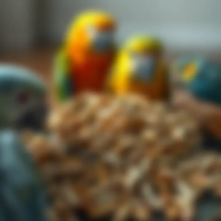 Diverse Seeds for Parrots A selection of diverse seeds favored by various parrot species