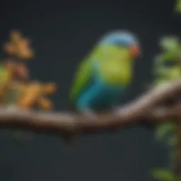 Colorful Pacific Parrotlet perched on a branch