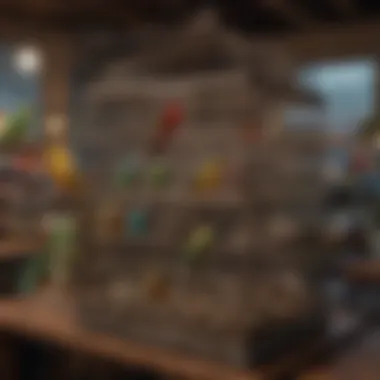 Selection of bird cages displayed at a local pet store