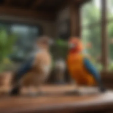 Creating an Ideal Habitat for Pet Birds A cozy bird habitat showcasing various accessories