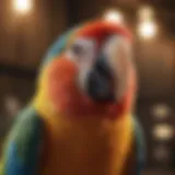 A colorful parrot displaying its vocal prowess