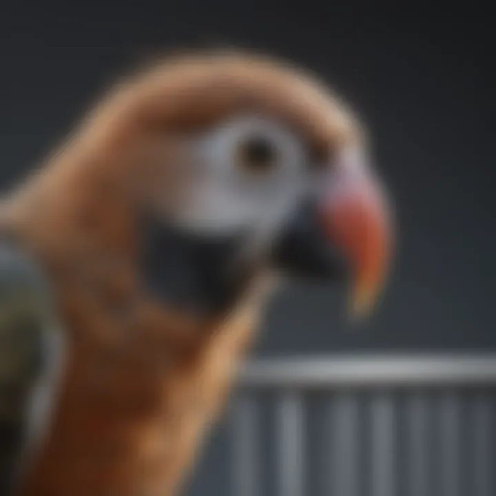 Close-up of the high-quality stainless steel material used in the bird cage.