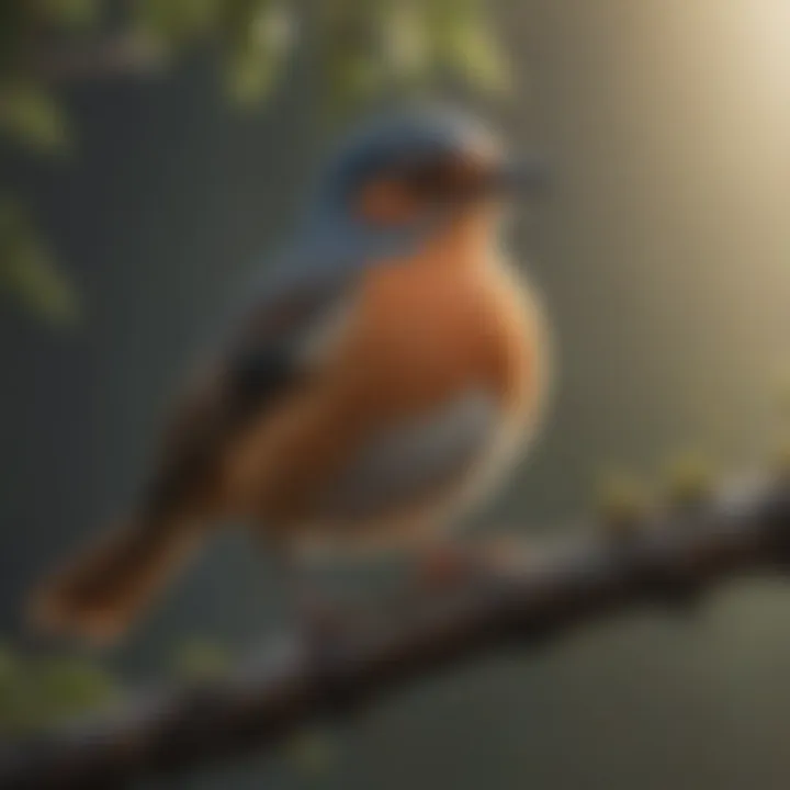 Close-up of a bird perched on a branch, emitting a call