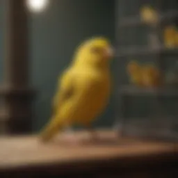 Spacious canary cage showcasing natural habitat features