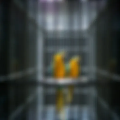 Elegant stainless steel parrot cage showcasing spacious interior