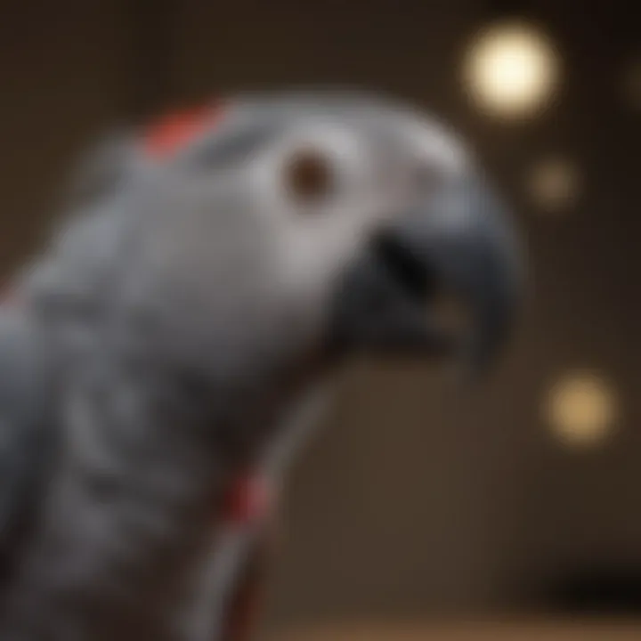 An African Grey parrot demonstrating its impressive vocal skills.