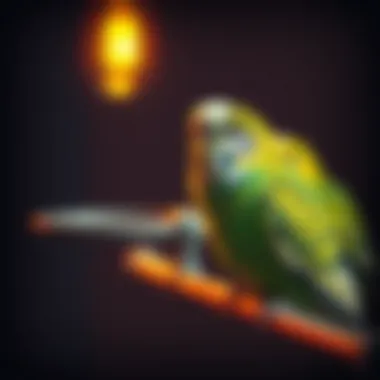 Ideal Heating for Budgerigars Colorful budgerigar perched in a warm environment