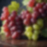 A vibrant assortment of grapes suitable for avian consumption.