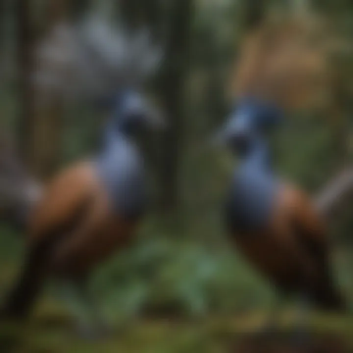 A close-up of a lyrebird displaying its unique plumage during a courtship ritual.