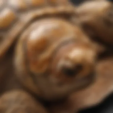 Close-up of sulcata tortoise shell patterns