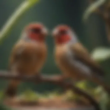 An elegant finch in a well-designed aviary setting