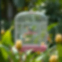 Elegant travel bird cage showcasing design