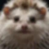 A close-up view of an African pygmy hedgehog showcasing its unique quills and facial features.