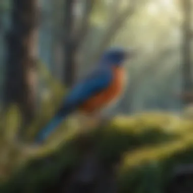 Bird Habitat Exploration Detailed view of a bird's habitat highlighting its natural environment
