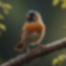 A close-up of a bird perched on a branch, singing