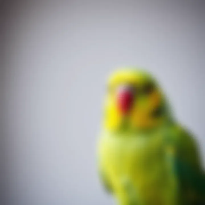 A close-up of a lovebird displaying its bright green feathers.