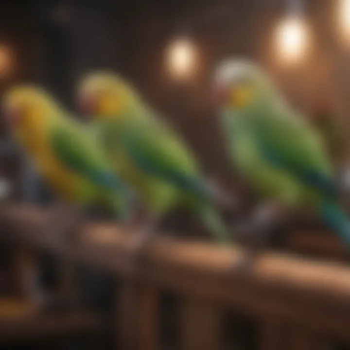 Illustration showcasing different types of heated parakeet perches